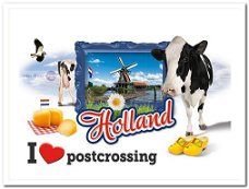 Ansichtkaart: I Love Postcrossing - Holland