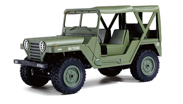 U.S. MS151 jeep militaire terreinwagen 1:14 4WD RTR, leger groen - 0