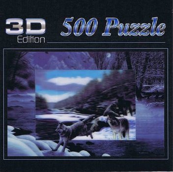 3D Edition 500 Teile Puzzle Wolfssprung Puzzle - 0