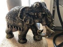 Olifant India, deco, polystone gold-black - olifant - 3