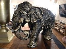 Olifant India, deco, polystone gold-black - olifant - 5