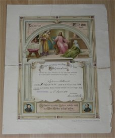 Document, Herinnering Heilige Vormsel, afm.: 39x30cm, uit 1903.