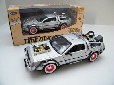 schaal model auto DeLorean Back to the Future 3 – Welly 1:24 film movie - 0