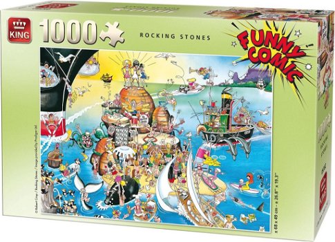 King Funny Comic Puzzel - Rocking Stones - 1000 Stukjes Legpuzzel - 0