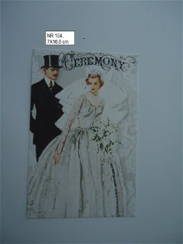 vintage kaartjes serie 7) huwelijk - 0