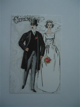 vintage kaartjes serie 7) huwelijk - 4