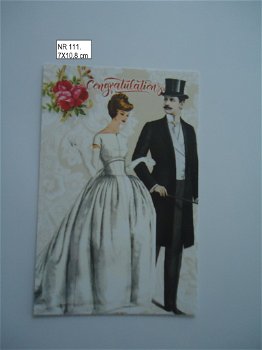 vintage kaartjes serie 7) huwelijk - 6