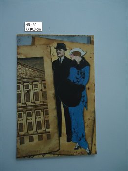 vintage kaartjes serie 8) vrouw/man - 2