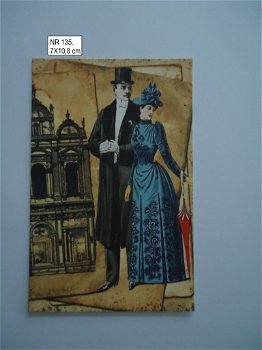 vintage kaartjes serie 8) vrouw/man - 5