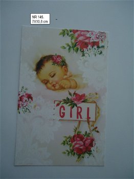 vintage kaartjes serie 10) baby meisje - 1
