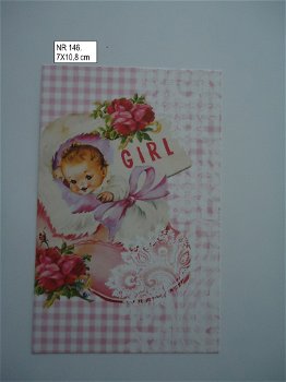 vintage kaartjes serie 10) baby meisje - 2