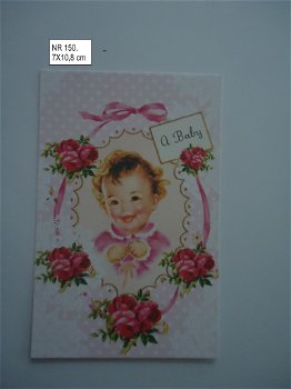 vintage kaartjes serie 10) baby meisje - 4