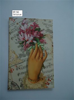 vintage kaartjes serie 11) bloemen 2 - 5
