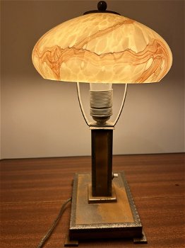 art deco tafellamp mushroom klein model 35 cm hoog✅ - 0