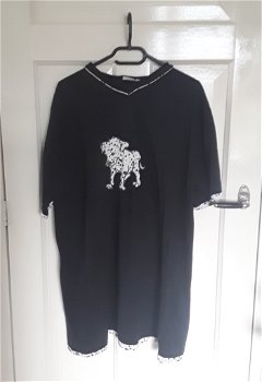 Bigshirt pyjama dames - met applicatie dalmatiër / hond - 0