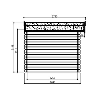 Tuinhuis-Blokhut Gera : 2480 x 2480mm - 1