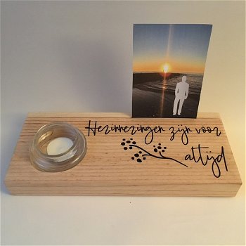 tekstbord / houten standaard om te rouwen/herinneren adv 2 - 4