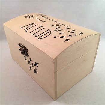 tekstbord / houten doosje om te rouwen/herinneren adv 1 - 4