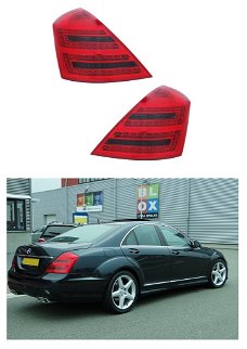Mercedes Benz S Klasse W221 LED achterlichten rood smoke. Nieuw