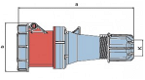 CEE 63A contrastekker 5-polig 380V - 400V AC IP67 - 1 - Thumbnail