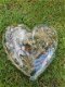 Prachtig groot epoxy hart met bloemen , hart met lichtje - 1 - Thumbnail