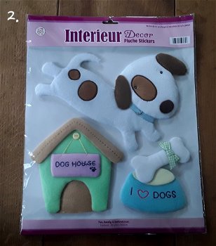 Stoffen wanddecoratie-stickers hondje (nieuw) - 0
