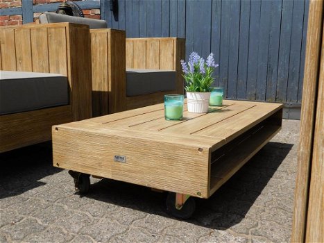 Tuinset , tafel met zwenkwielen , uitverkoop - 5