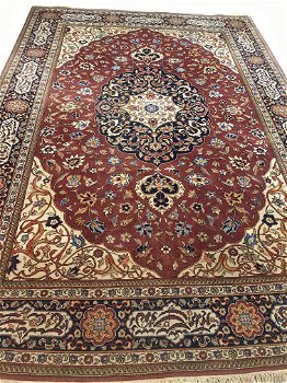 Perzisch tapijt handgeknoopt Tabriz Oosters vloerkleed 325 x 225 cm - donkerrood met crème - 2