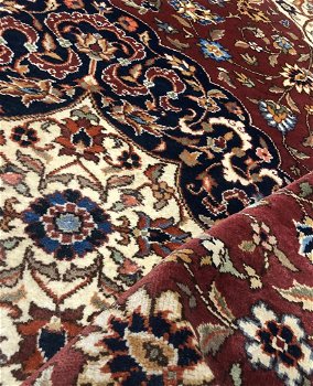Perzisch tapijt handgeknoopt Tabriz Oosters vloerkleed 325 x 225 cm - donkerrood met crème - 5