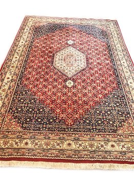 Handgeknoopt Perzisch tapijt Bidjar Oosters vloerkleed klassiek - wol -300x200 cm - rood, blauw - 0