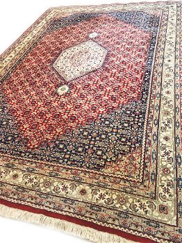 Handgeknoopt Perzisch tapijt Bidjar Oosters vloerkleed klassiek - wol -300x200 cm - rood, blauw - 2