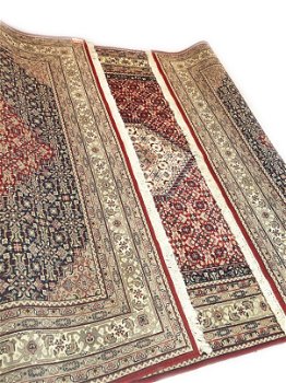 Handgeknoopt Perzisch tapijt Bidjar Oosters vloerkleed klassiek - wol -300x200 cm - rood, blauw - 5