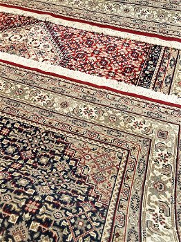 Handgeknoopt Perzisch tapijt Bidjar Oosters vloerkleed klassiek - wol -300x200 cm - rood, blauw - 6
