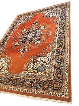 Perzisch tapijt handgeknoopt Tabriz Oosters vloerkleed wol vintage klassiek 300x200 cm - 0