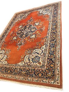 Perzisch tapijt handgeknoopt Tabriz Oosters vloerkleed wol vintage klassiek 300x200 cm