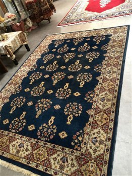 Perzisch tapijt handgeknoopt Ghom Oosters vloerkleed vintage wol / zijde - 287x190 cm - blauw - 7