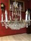 Kristallen kroonluchter / hanglamp swarovski, antiek schalen, kandelaars messing goud - 2 - Thumbnail