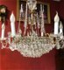 Kristallen kroonluchter / hanglamp swarovski, antiek schalen, kandelaars messing goud - 3 - Thumbnail
