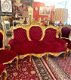Set / 5 delig barok bankstel met 4 stoelen antiek rood met goud - 4 - Thumbnail