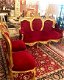 Set / 5 delig barok bankstel met 4 stoelen antiek rood met goud - 7 - Thumbnail