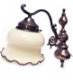 Antiek / oud Hollandse wandlamp glas met koper - brons - 0 - Thumbnail