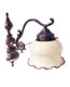 Antiek / oud Hollandse wandlamp glas met koper - brons - 2 - Thumbnail