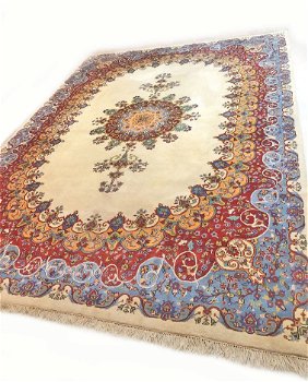 Groot Perzisch tapijt handgeknoopt Kirman Lawar Oosters vloerkleed XL klassiek 340x250 cm - 2