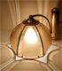 Art deco wandlamp glas bruin met messing goud - 2 - Thumbnail