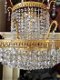 Kristallen kroonluchter / zakkroonluchter brocante barok antiek goud - 2 - Thumbnail