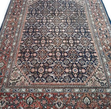 Perzisch tapijt handgeknoopt Herati Oosters vloerkleed wol 240x170 - oranje met groen - 3