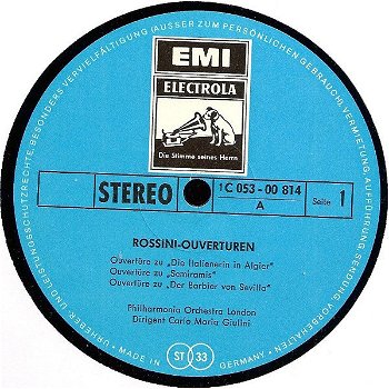 LP - Rossini - Ouverturen - Carlo Maria Giulini - 1