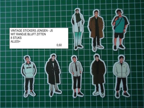 vintage stickers jongen J5 - laatste set - 0