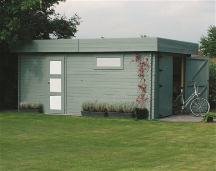 Tuinhuis-Blokhut garage modern (S8993): 3580 x 5380mm - 0