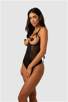 Wetlook Body Open Cups & Open kruis - Zwart